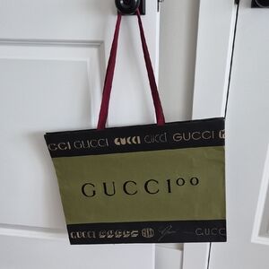 Gucci Black and Olive Gift/shopping Bag